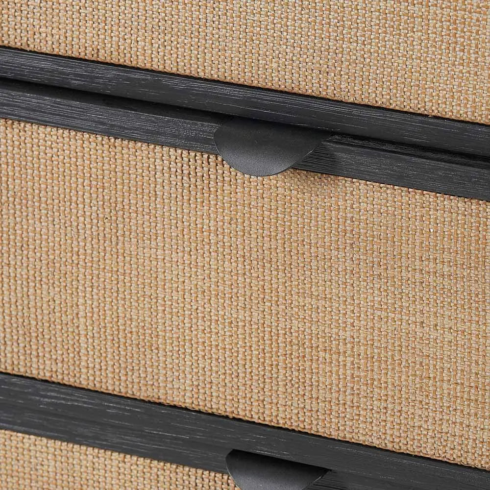 Fiji Chest of Drawers in Black Acacia Wood & Natural Rattan - Pacific Lifestyle Chest of Drawers