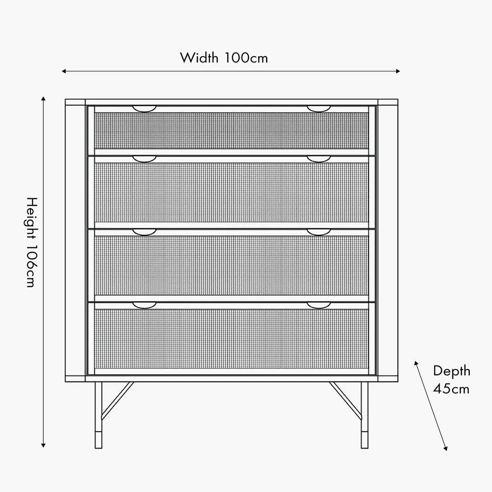 Fiji Chest of Drawers in Black Acacia Wood & Natural Rattan - Pacific Lifestyle Chest of Drawers
