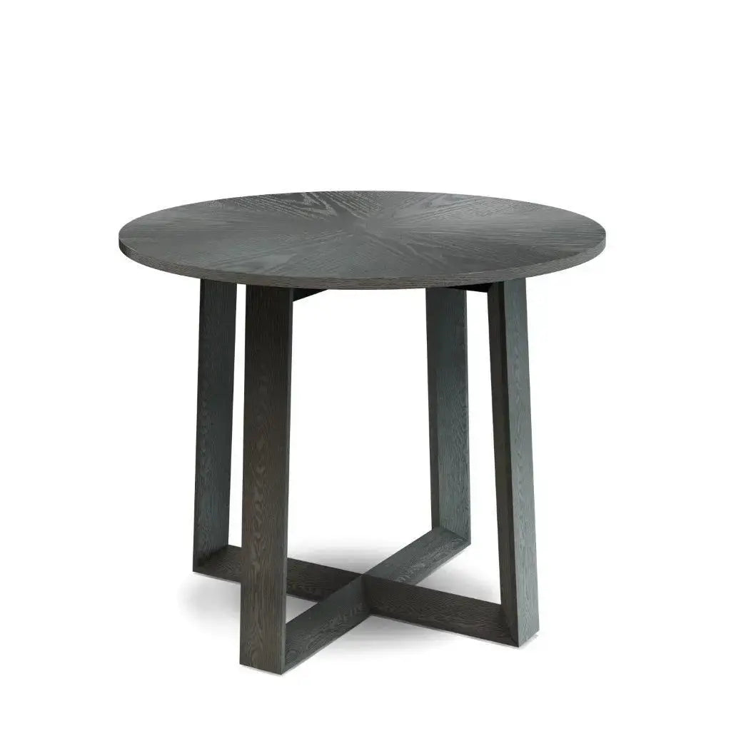 Gillmore Cadiz Small Round Natural Black Oak Top Dining / Bistro Table Dining Table