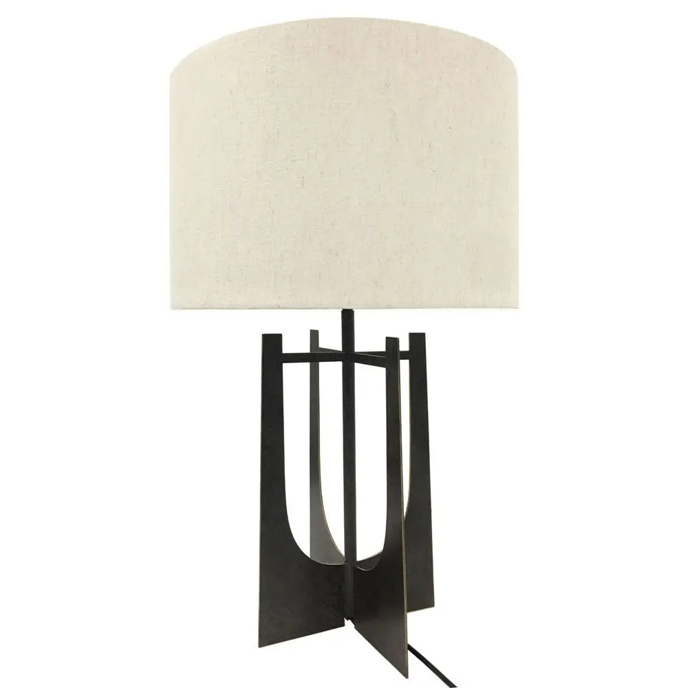 Glenmore Hammered Iron Table Lamp Gilded Oak with Irish Linen Shade Table Lamp