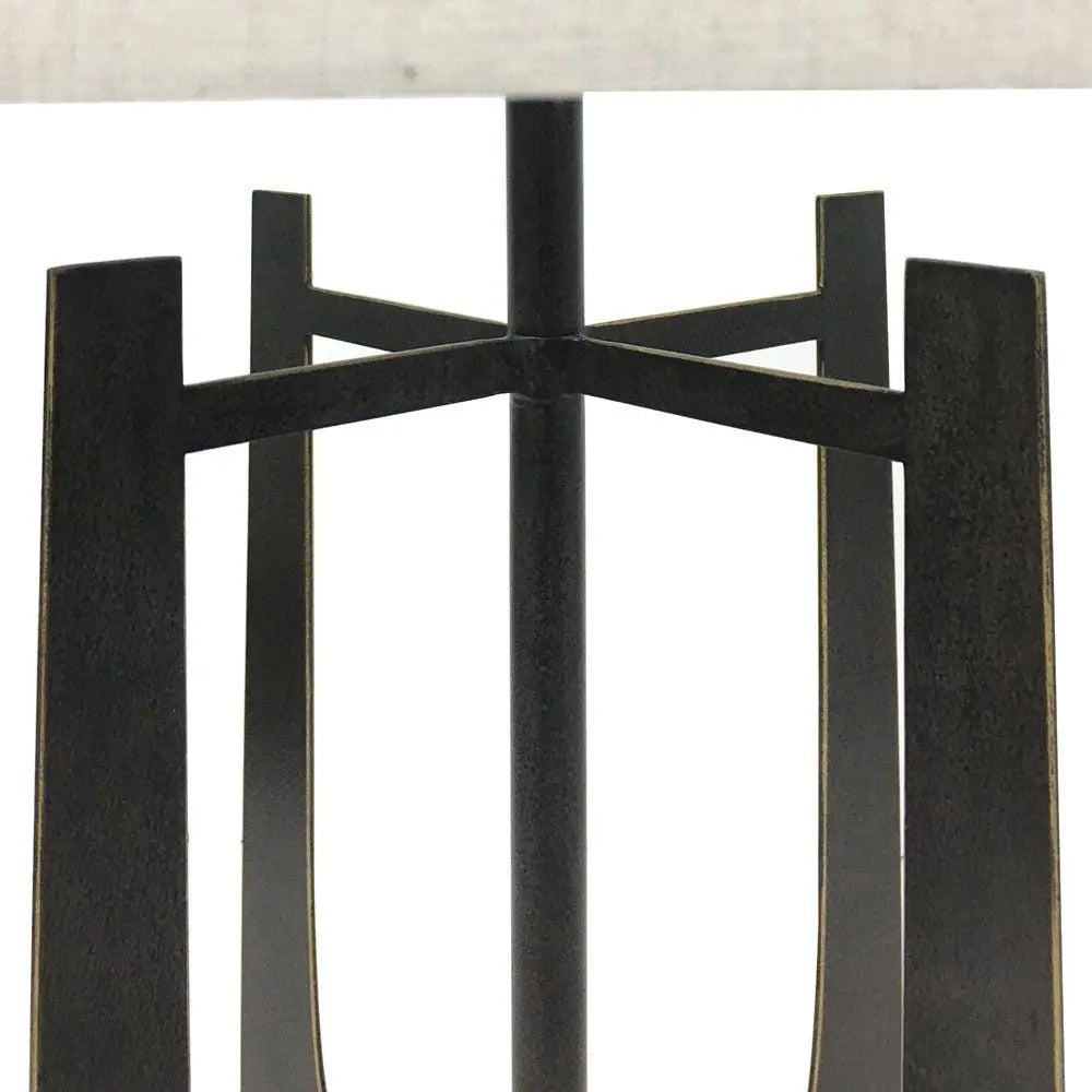 Glenmore Hammered Iron Table Lamp Gilded Oak with Irish Linen Shade Table Lamp