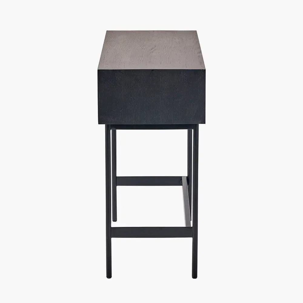 Hailee Black and Natural Chevron 2 Drawer Console Table - Pacific Lifestyle  Nicholas John Interiors