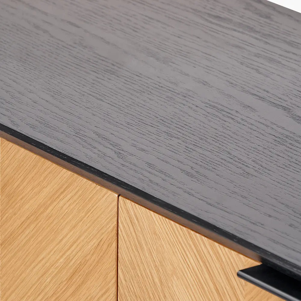 Hailee Black and Natural Chevron 2 Drawer Console Table - Pacific Lifestyle  Nicholas John Interiors