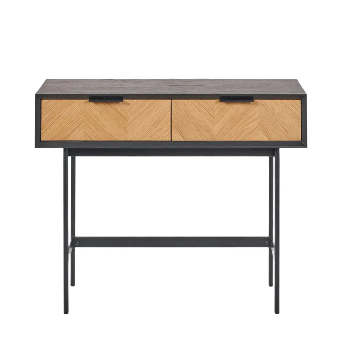 Hailee Black and Natural Chevron 2 Drawer Console Table - Pacific Lifestyle  Nicholas John Interiors