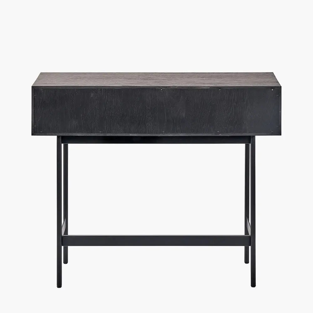 Hailee Black and Natural Chevron 2 Drawer Console Table - Pacific Lifestyle  Nicholas John Interiors