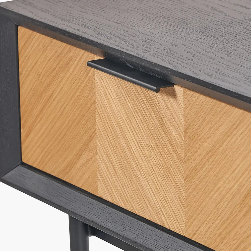 Hailee Black and Natural Chevron 2 Drawer Console Table - Pacific Lifestyle  Nicholas John Interiors