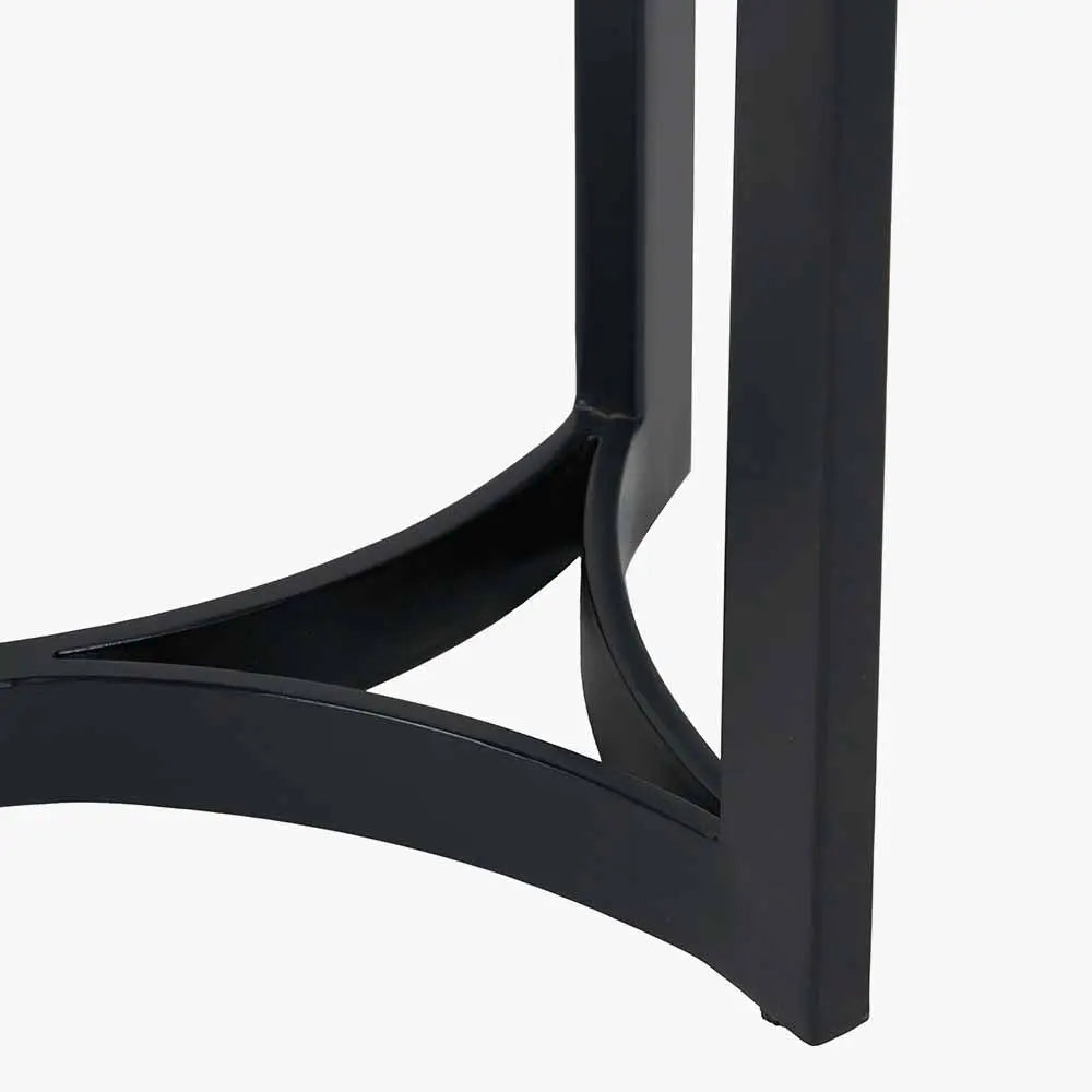 Hendrick White Marble and Black Metal Console Table Console Tables