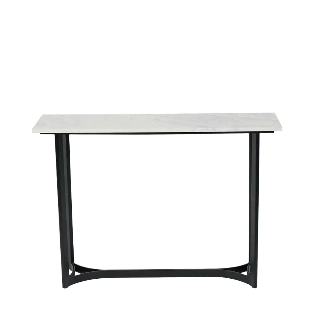 Hendrick White Marble and Black Metal Console Table Console Tables
