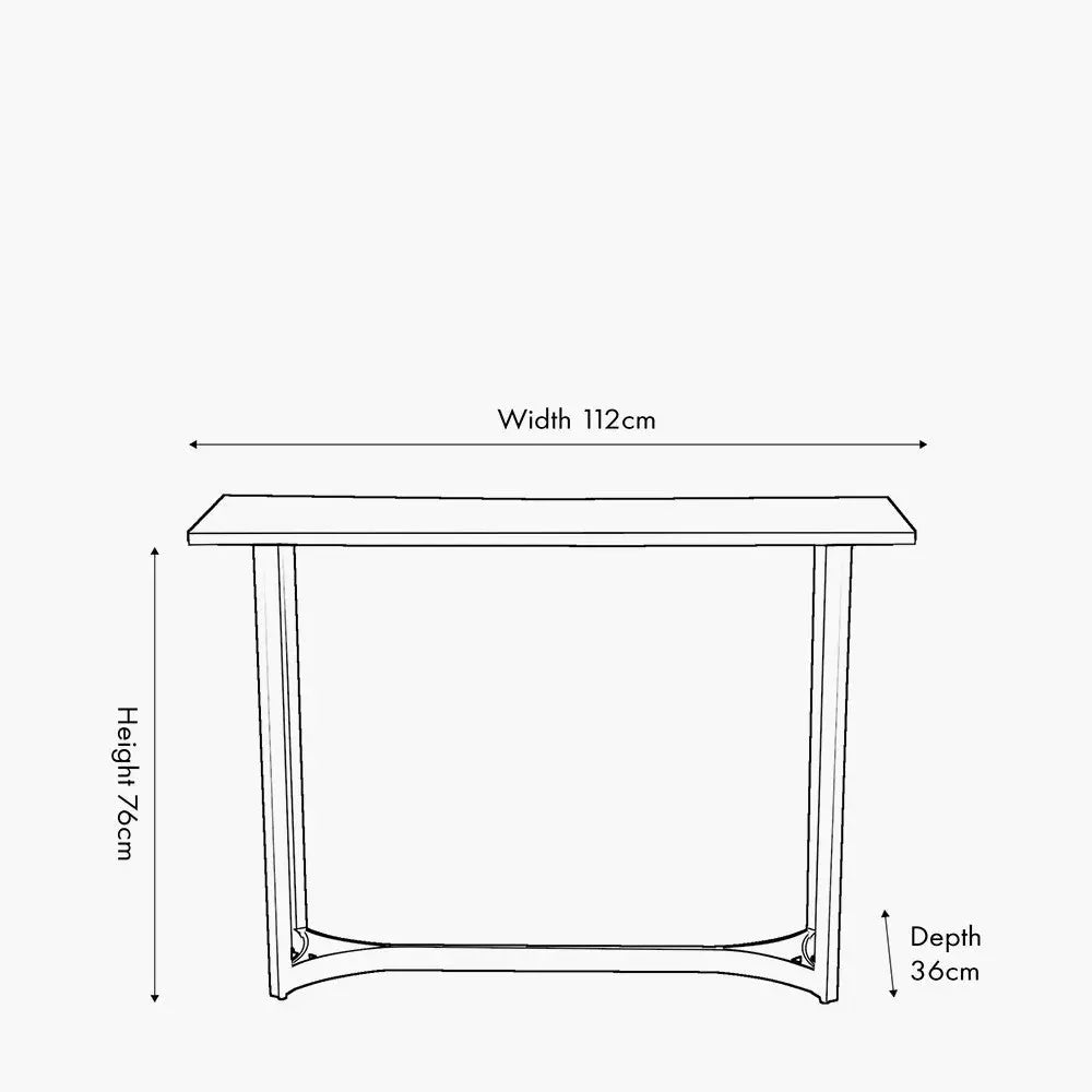 Hendrick White Marble and Black Metal Console Table Console Tables