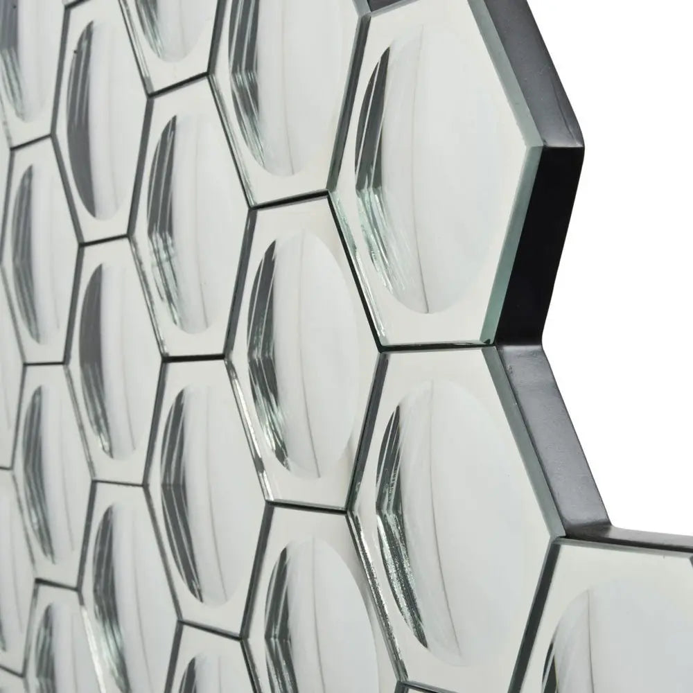 Hexagonal Honeycomb Convex Mirror Wall Art