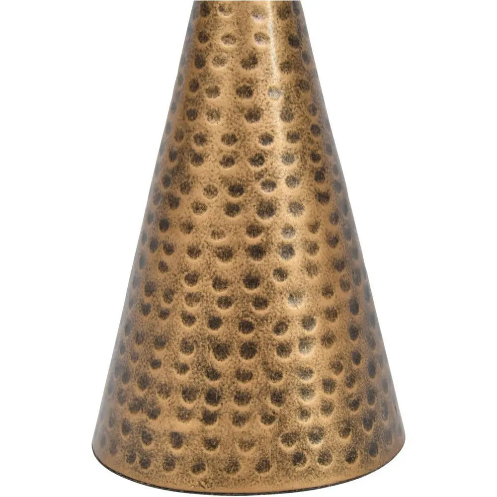 Hurricane Hammered Iron Glass Table Candle