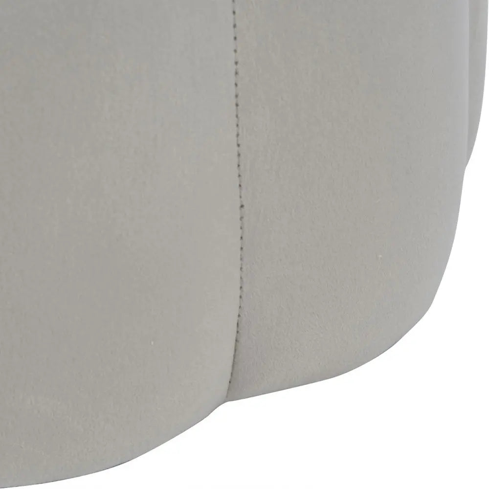 Inara Scallop Footstool in Smokey Taupe Velvet