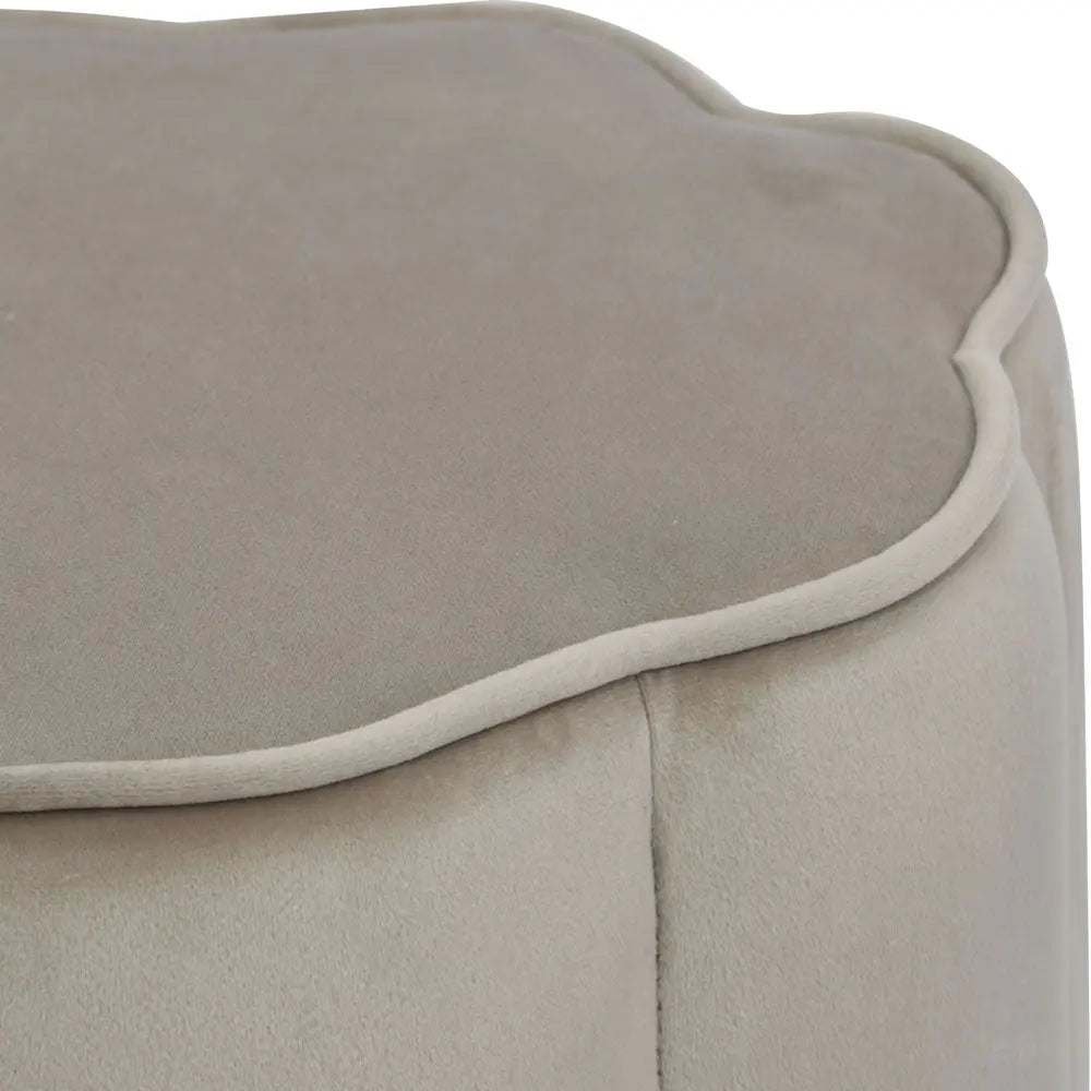 Inara Scallop Footstool in Smokey Taupe Velvet