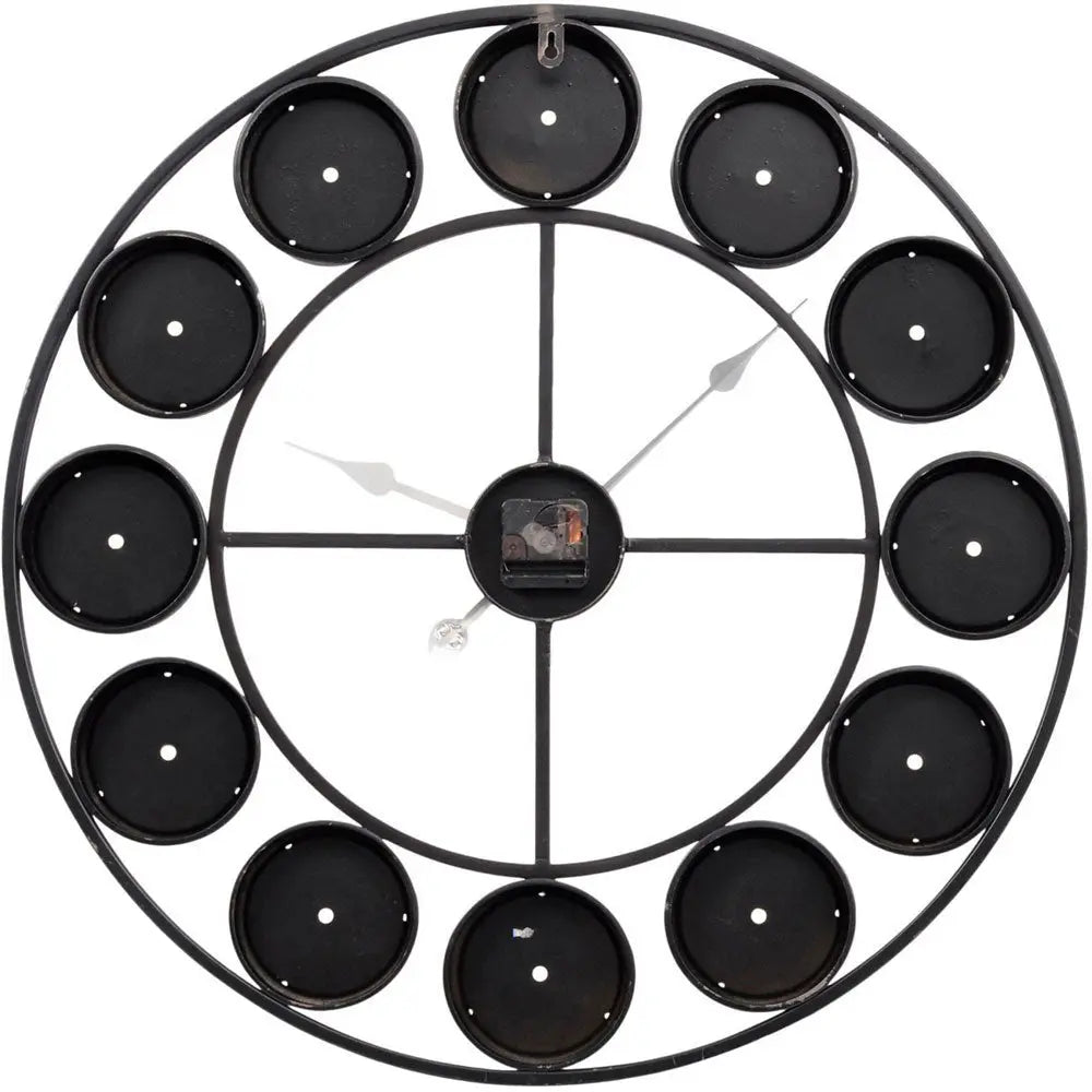 Iron Clock Roman Numeral Coloured Domed Glass