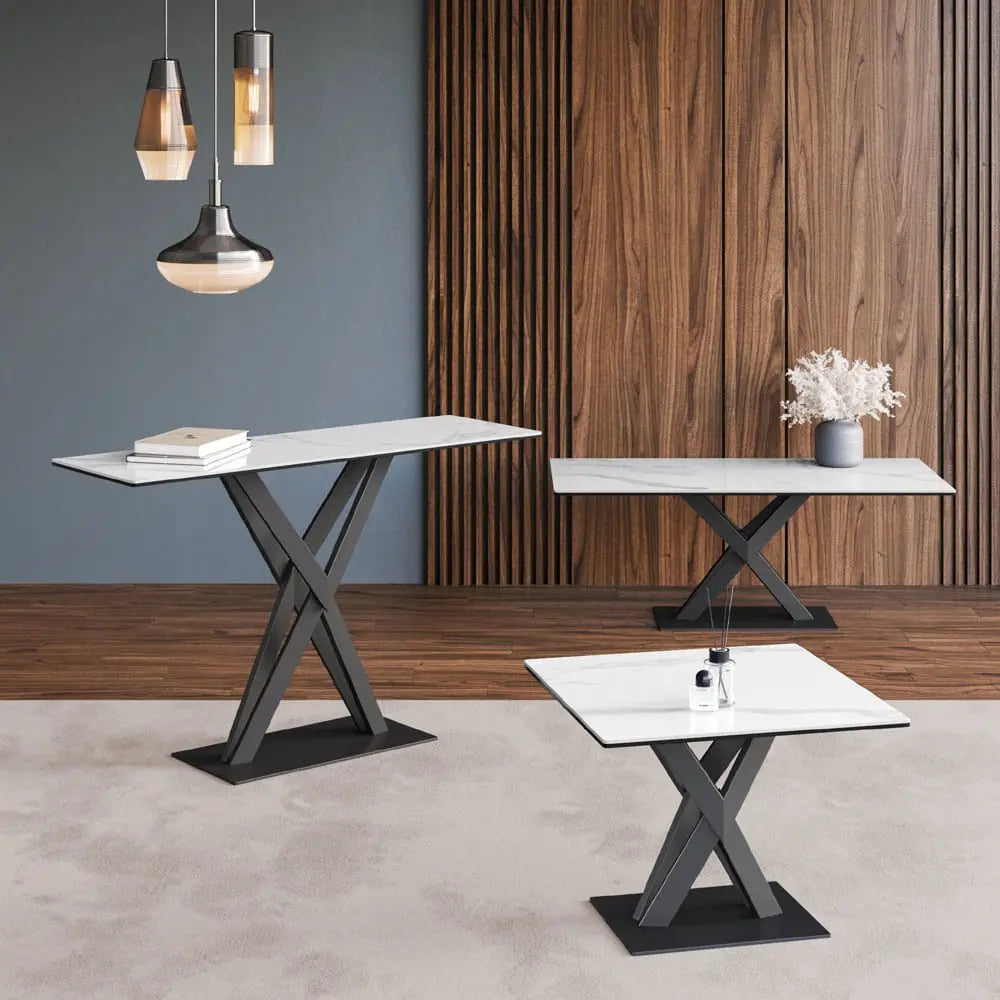 Kaito White Gloss Ceramic Console Table Console Table