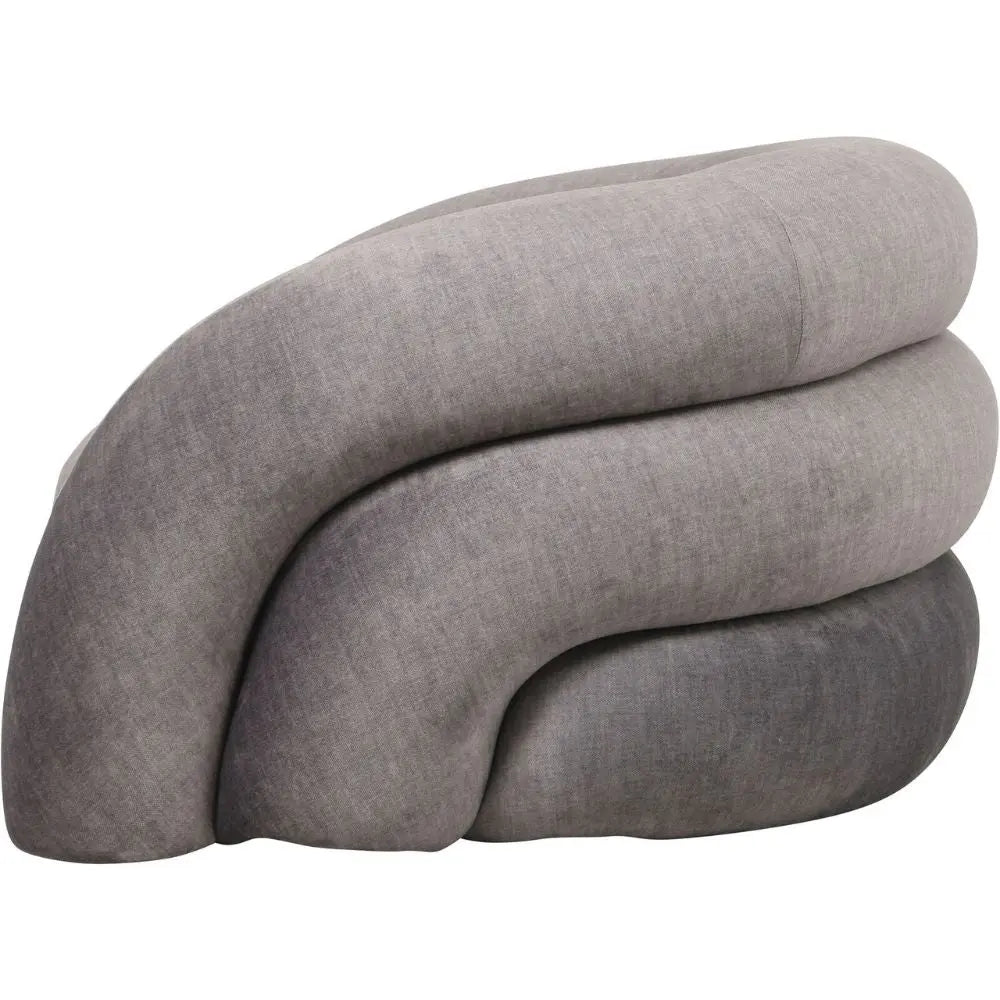 Kason Upholstered Curved Snug Chair in Grey Accent & Armchairs