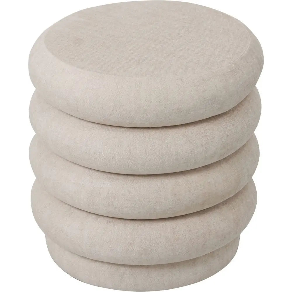 Kason Upholstered Stool in Cream
