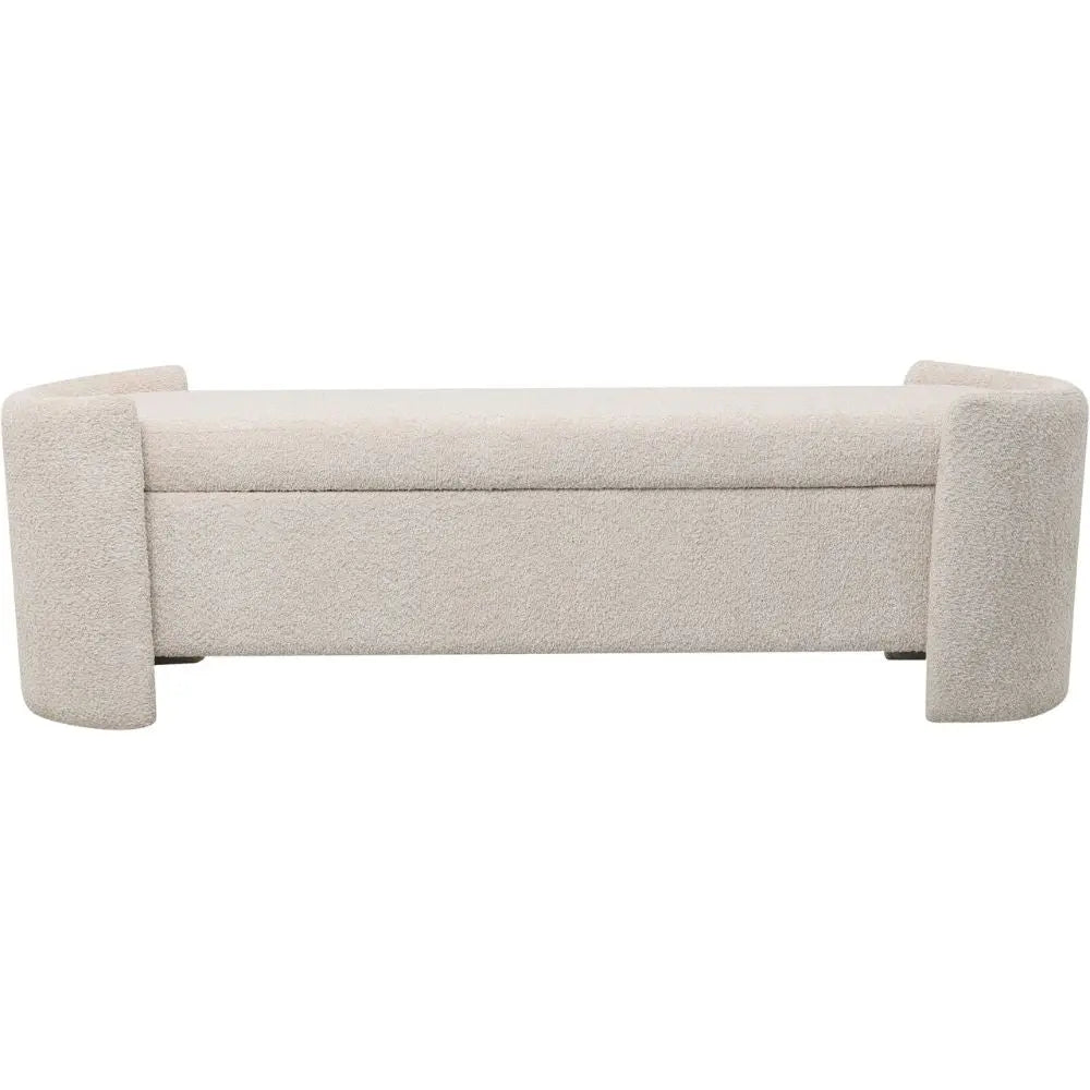 Kason Upholstered Storage Bench in Cream Bench