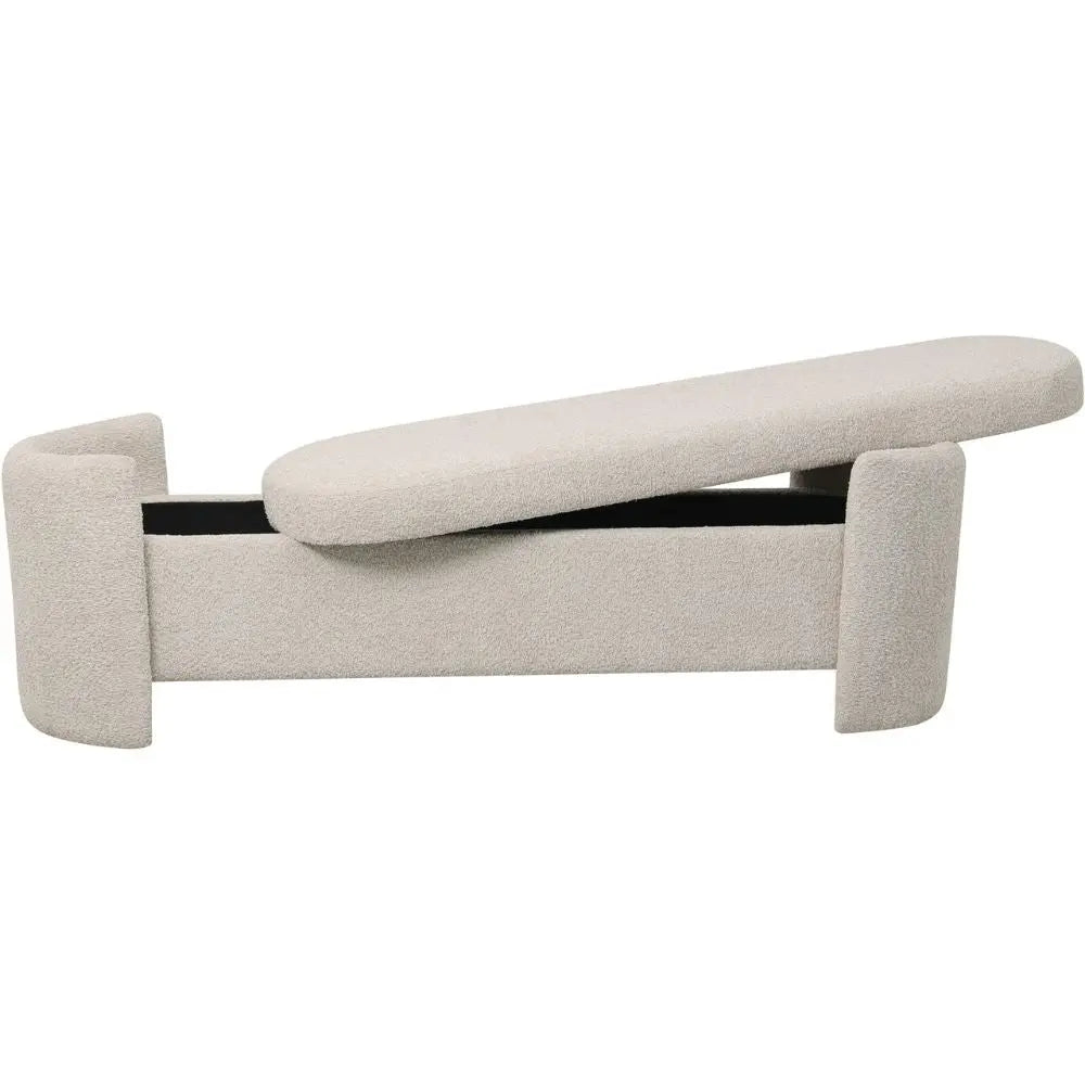 Kason Upholstered Storage Bench in Cream Bench