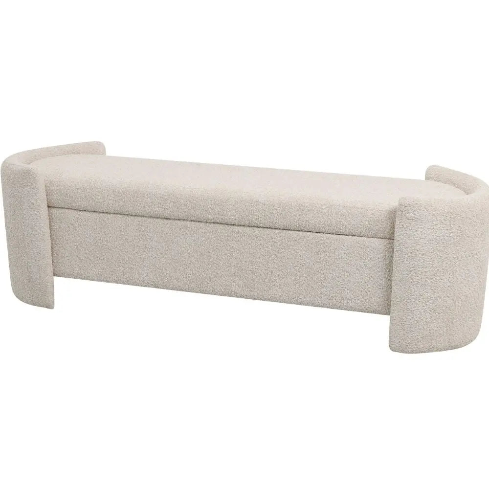 Kason Upholstered Storage Bench in Cream Bench