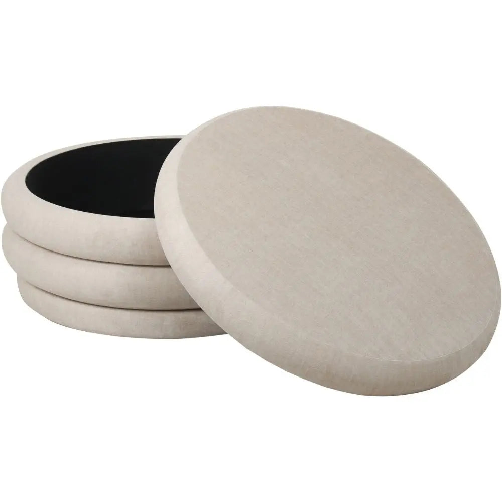 Kason Upholstered Storage Ottoman in Cream