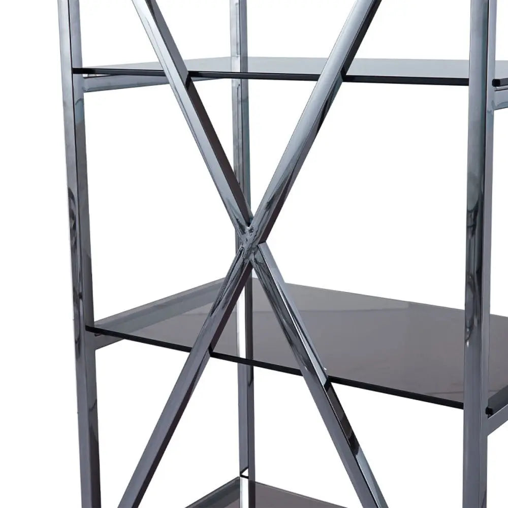 Knox 5 - Tier Grey Gunmetal with Smoke Glass Display Unit Display Cabinet