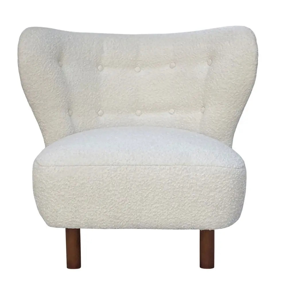 Landon Wingback Occasional Chair Cream Boucle Accent & Armchairs