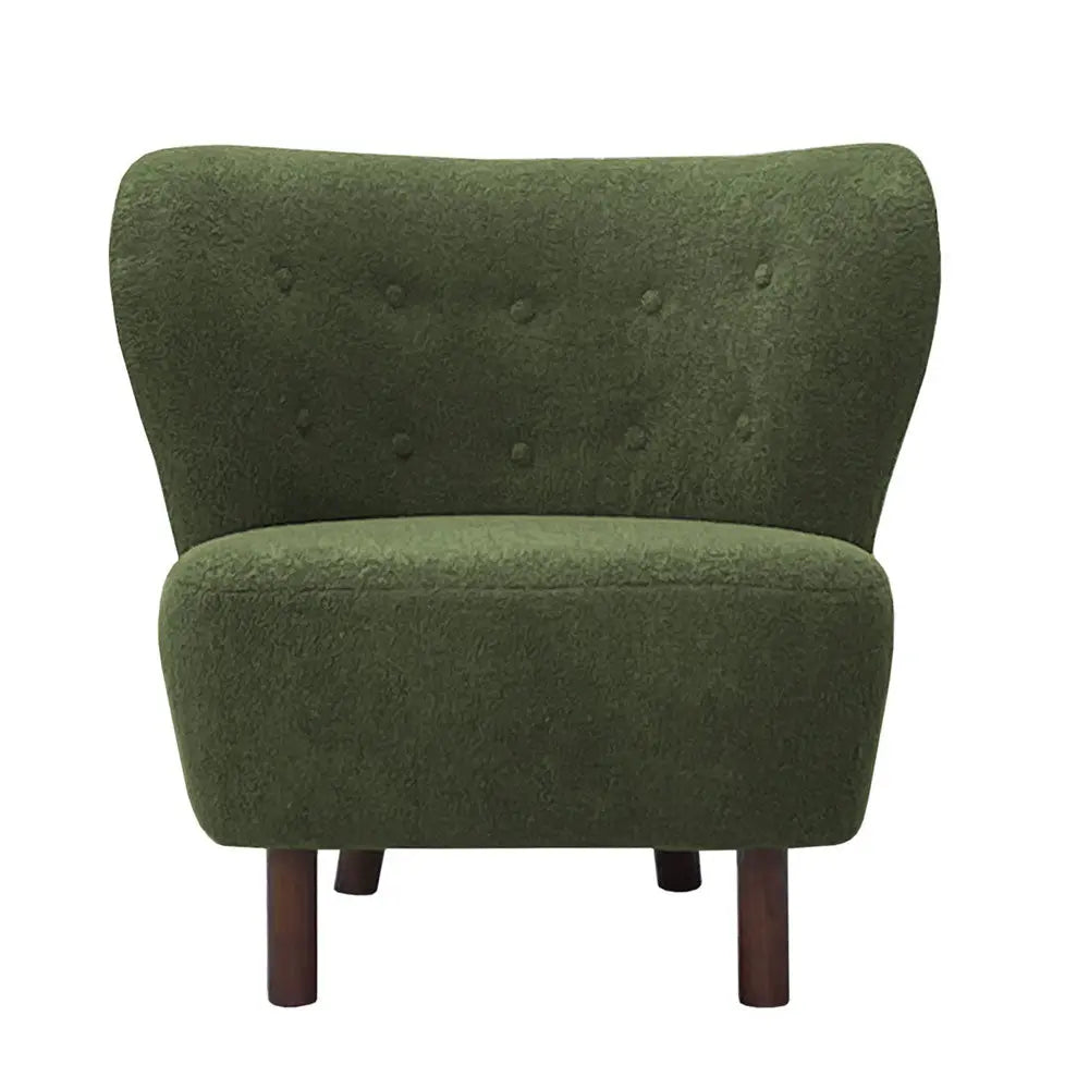 Landon Wingback Occasional Chair Hunter Green Boucle Accent & Armchairs