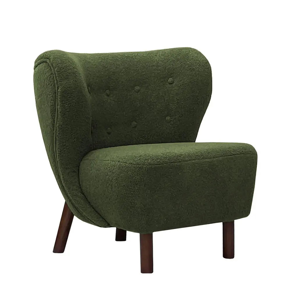 Landon Wingback Occasional Chair Hunter Green Boucle Accent & Armchairs