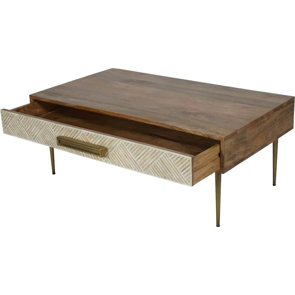 Leighton Bone and Mango Wood Coffee Table Coffee Table