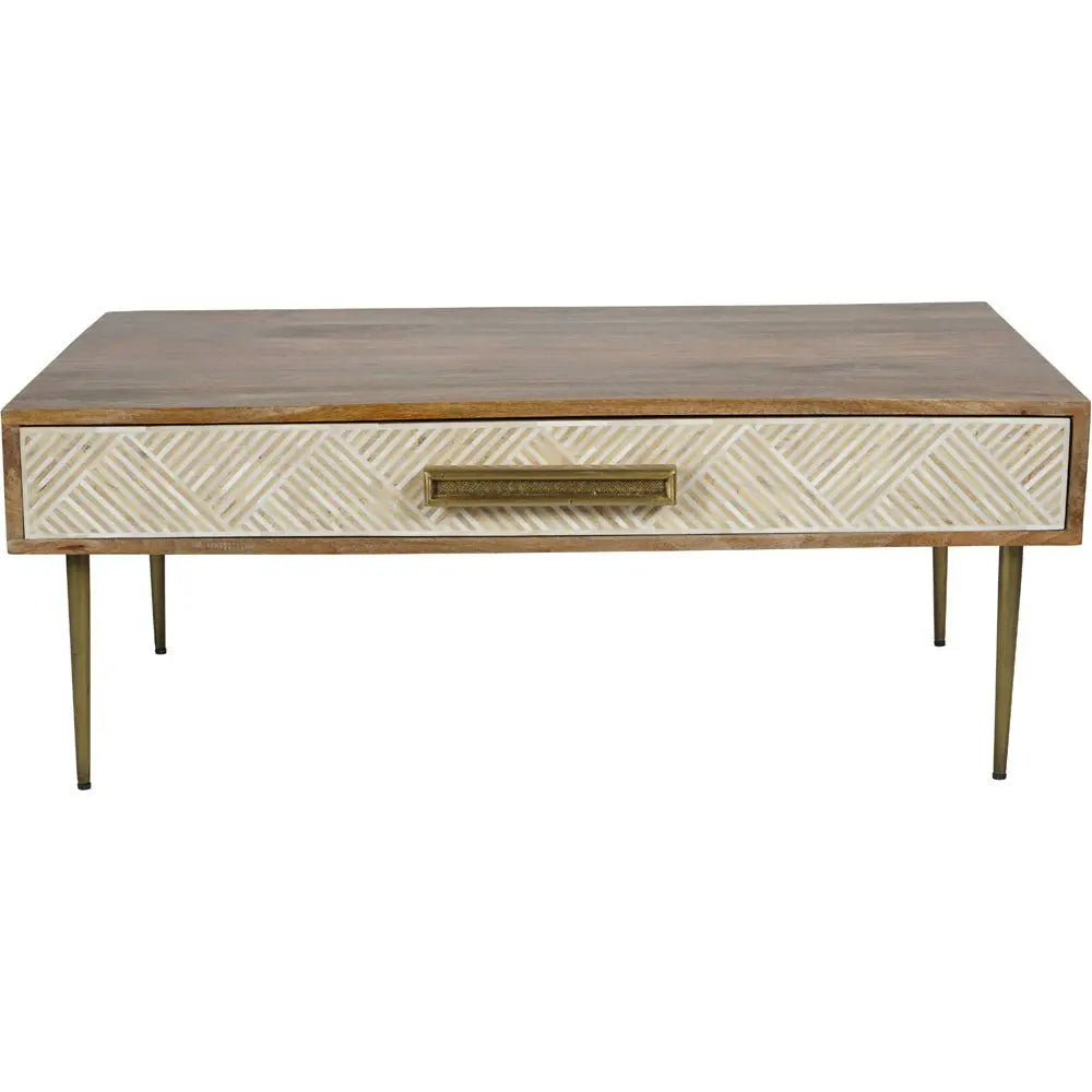 Leighton Bone and Mango Wood Coffee Table Coffee Table
