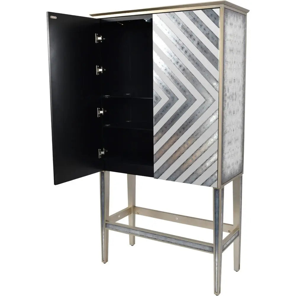 Lennox Antique Mirrored Bar Cabinet Cabinet