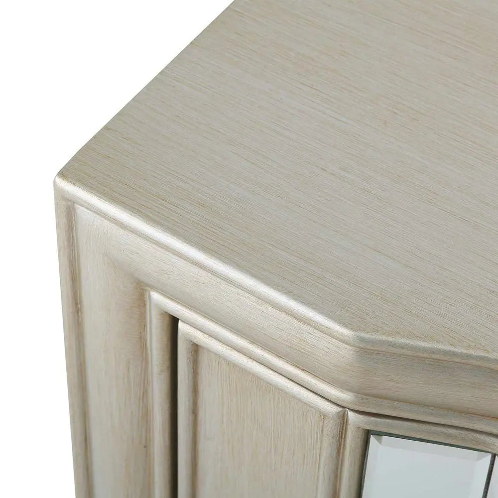 Lucarna 2 Drawer Mirror Bedside Cabinet - Champagne Bedside Table
