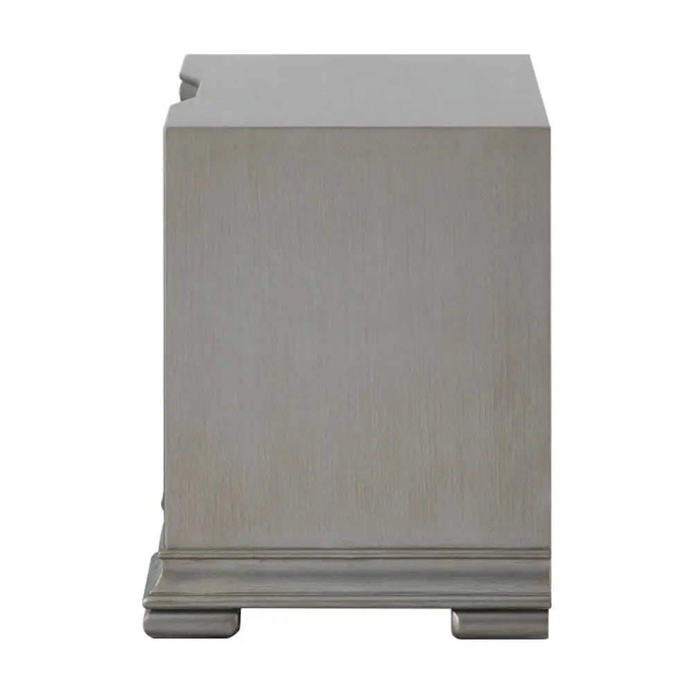 Lucarna 2 Drawer Mirror Bedside Cabinet - Grey Bedside Table