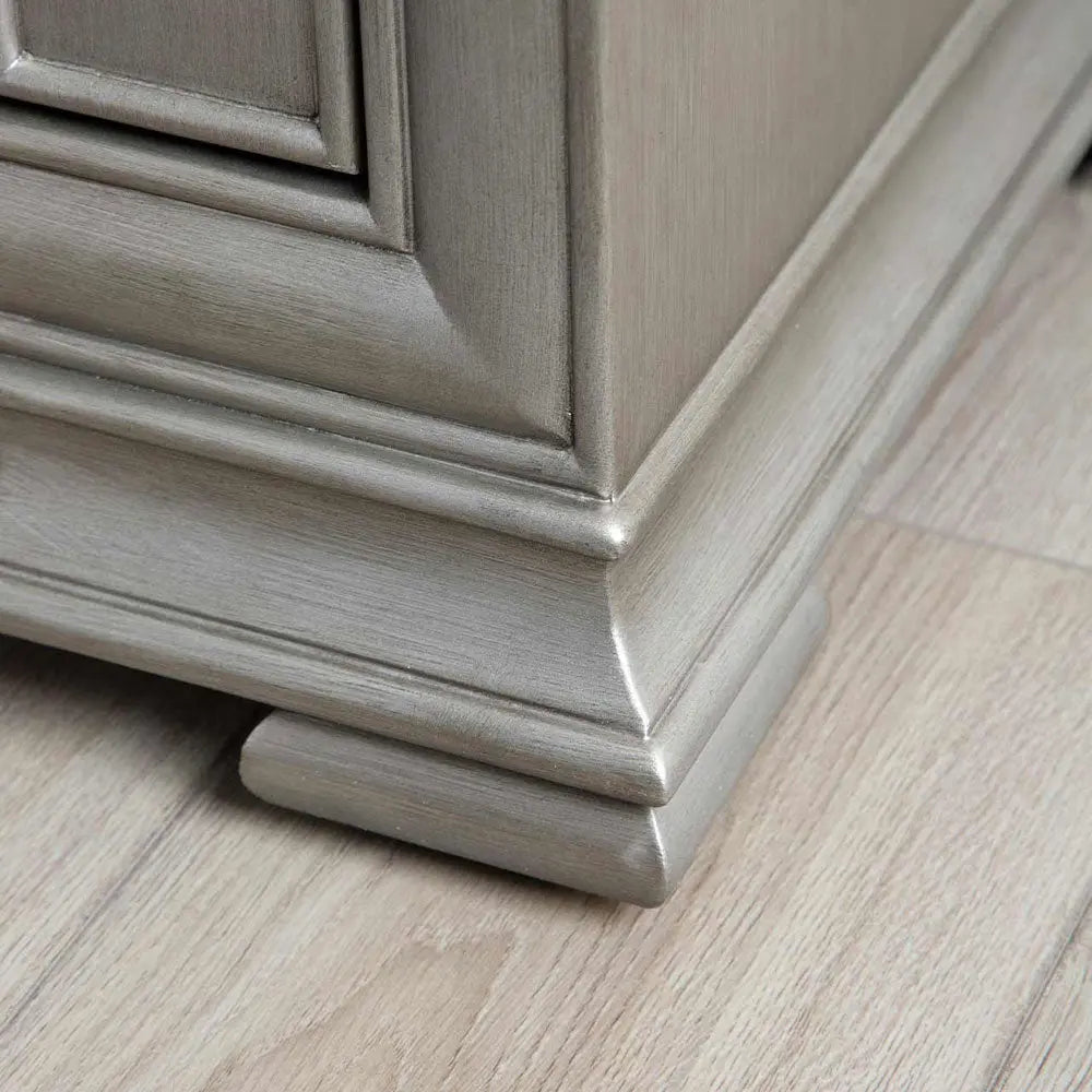 Lucarna 2 Drawer Mirror Bedside Cabinet - Grey Bedside Table