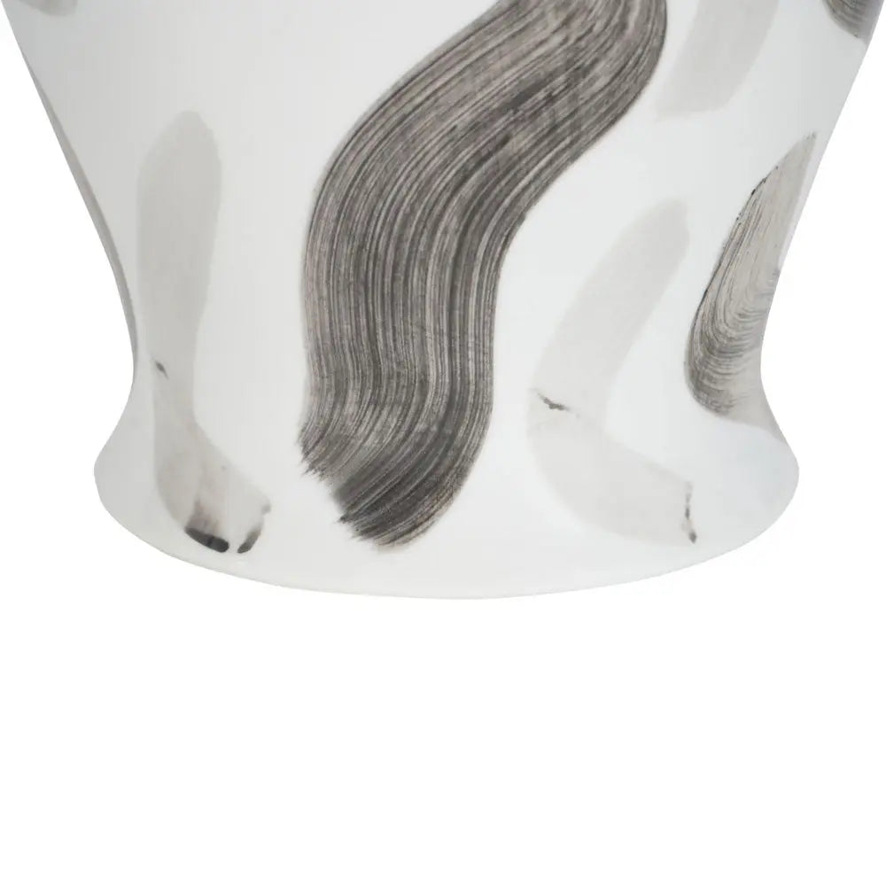Monochrome Brush Swirl Large Ginger Jar