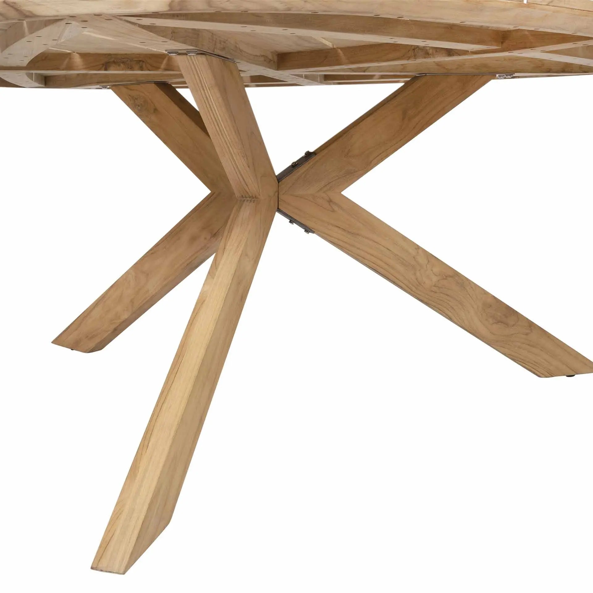 Reuleaux Outdoor 6 Seater Dining Set - Natural Wood & Oatmeal - Pacific Lifestyle Outdoor Dining Sets