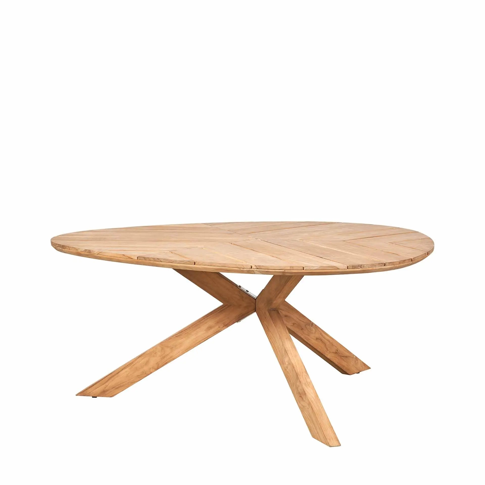 Reuleaux Outdoor 6 Seater Dining Set - Natural Wood & Oatmeal - Pacific Lifestyle Outdoor Dining Sets