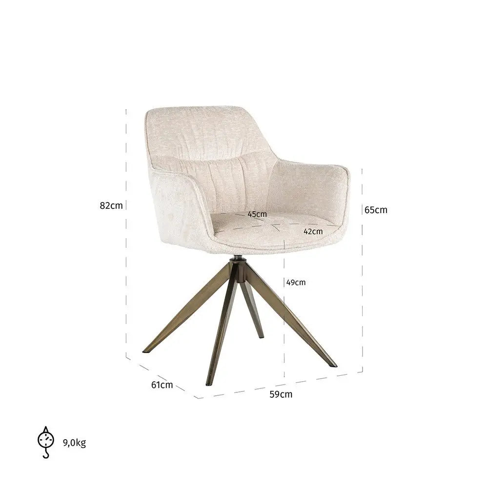 Richmond Interiors Aline Swivel Chair in White Chenille Velvet Nicholas John Interiors