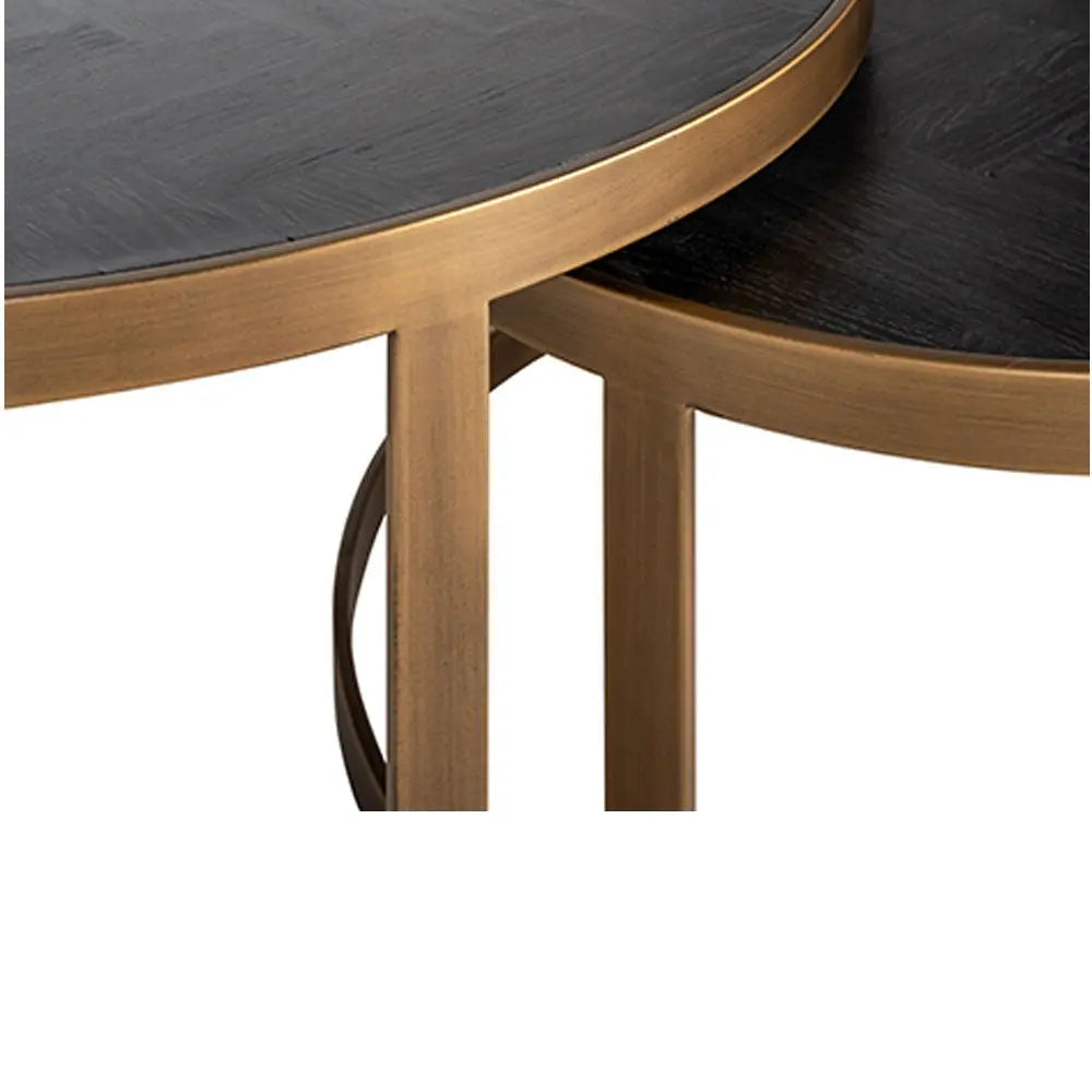 Richmond Interiors Blackbone Brass Set of 2 Coffee Tables Nicholas John Interiors