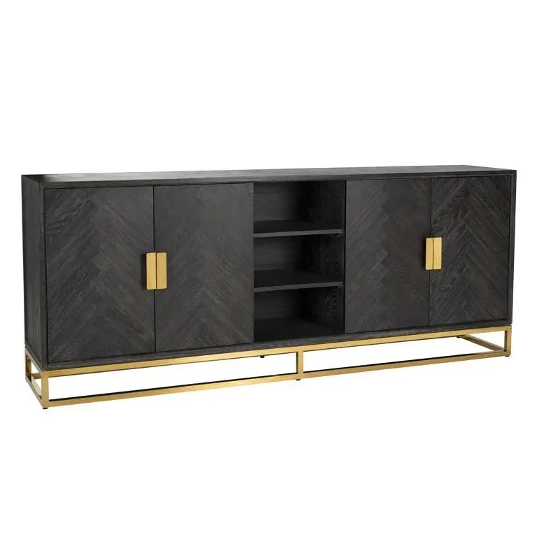 Richmond Interiors Blackbone Gold 4 Door Sideboard Sideboard