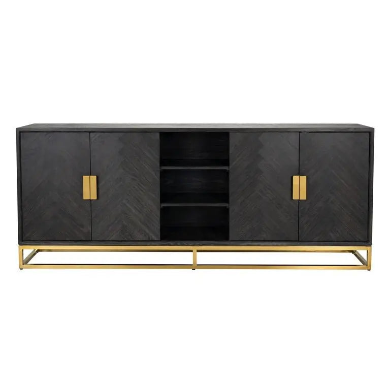 Richmond Interiors Blackbone Gold 4 Door Sideboard Sideboard