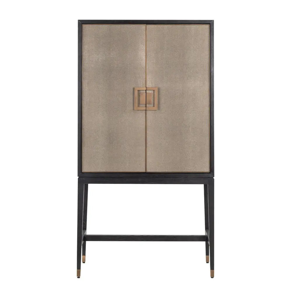 Richmond Interiors Bloomville Bar Cabinet in Gold Cabinet