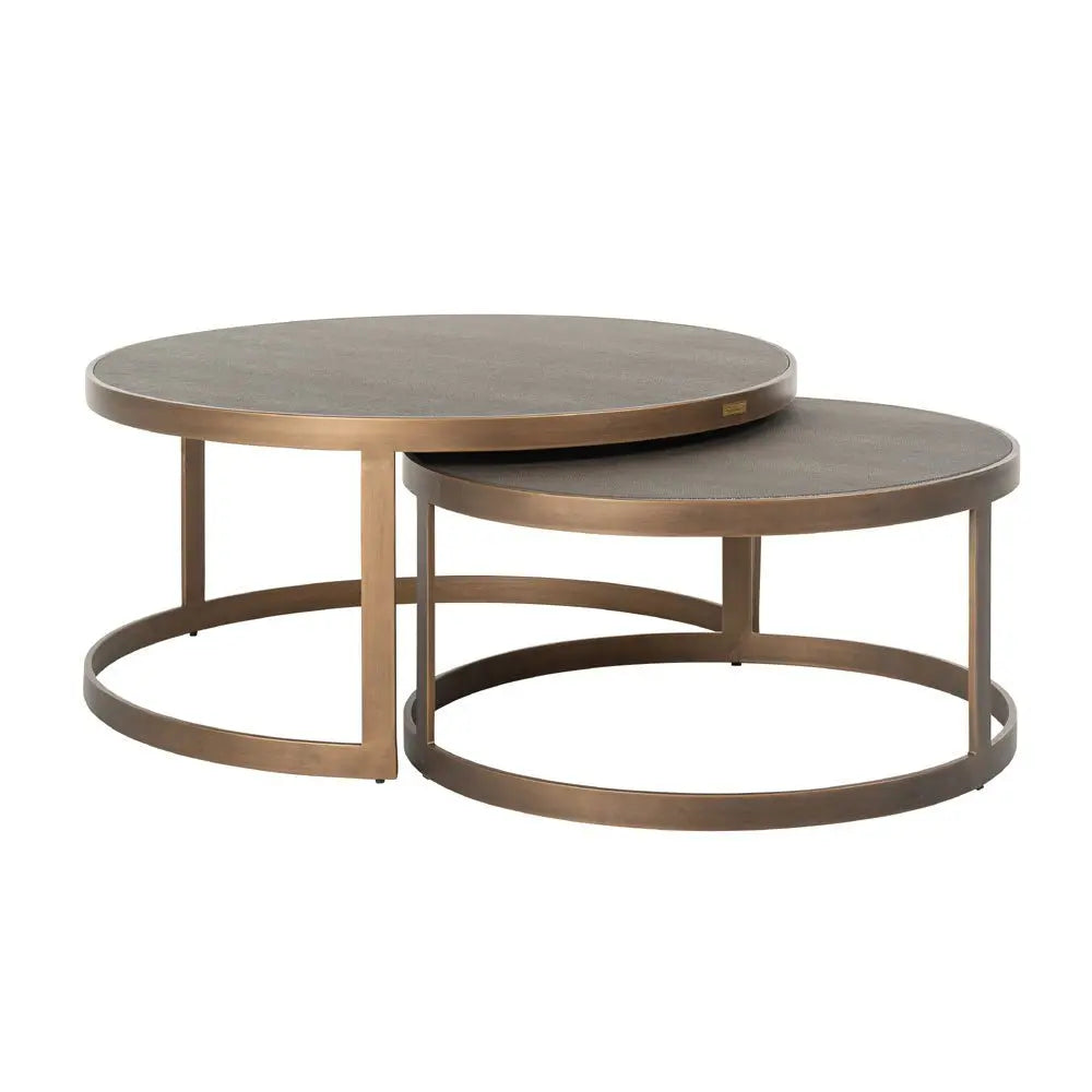 Richmond Interiors Bloomville Set of 2 Coffee Tables in Gold Coffee Table