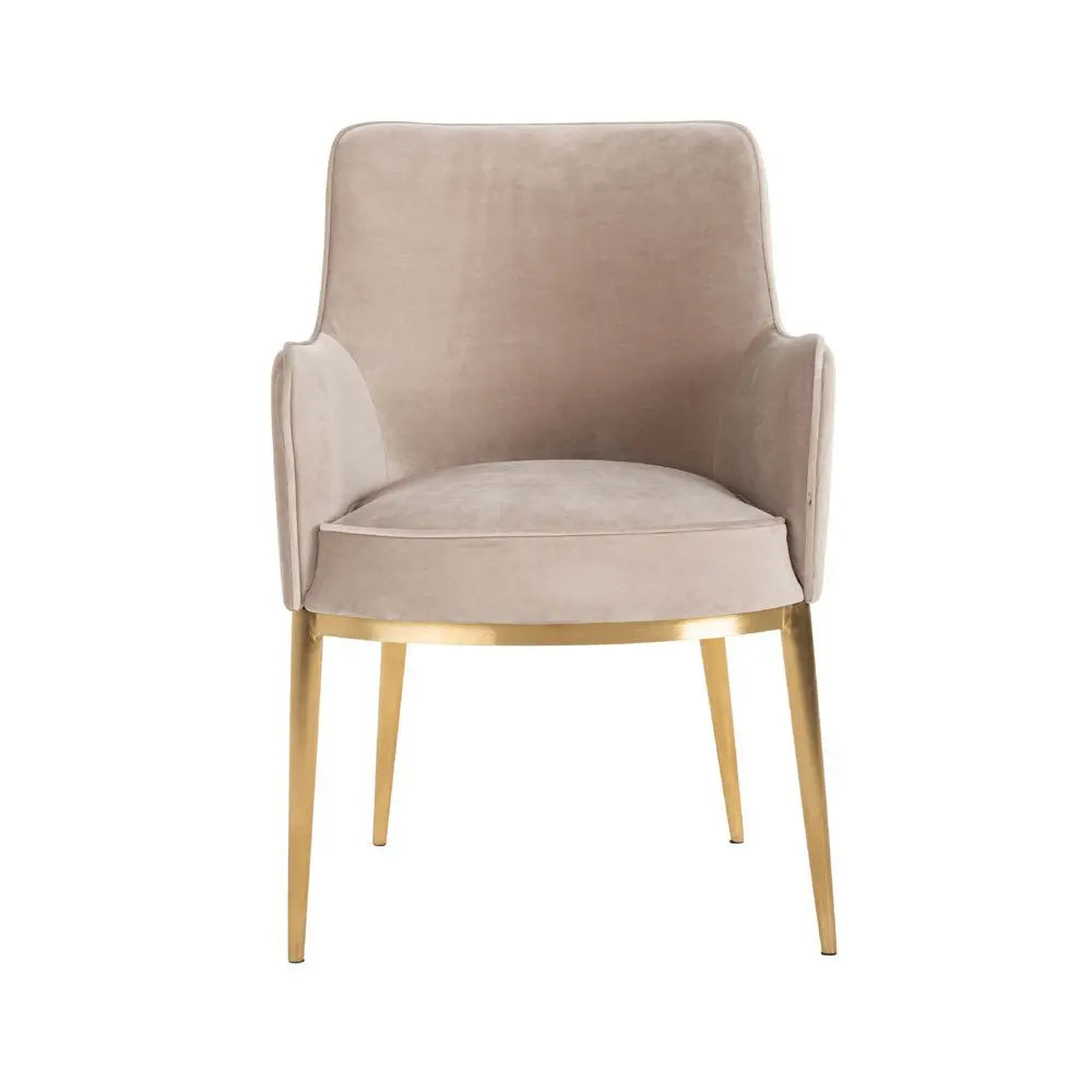 Richmond Interiors Breeze Chair in Khaki Velvet Dining Chair