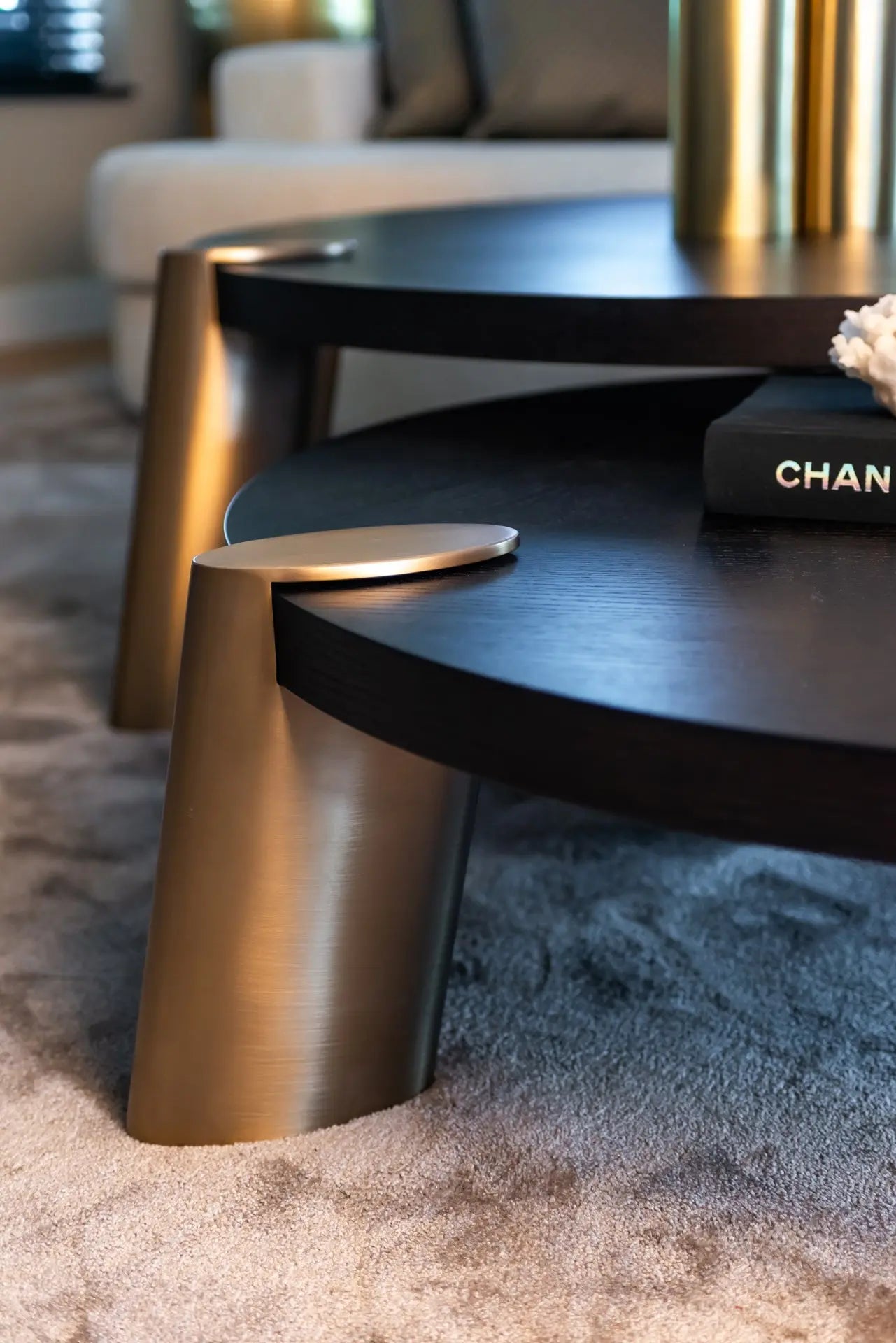 Richmond Interiors Brody Coffee Table Set of 2 in Charcoal Coffee Table