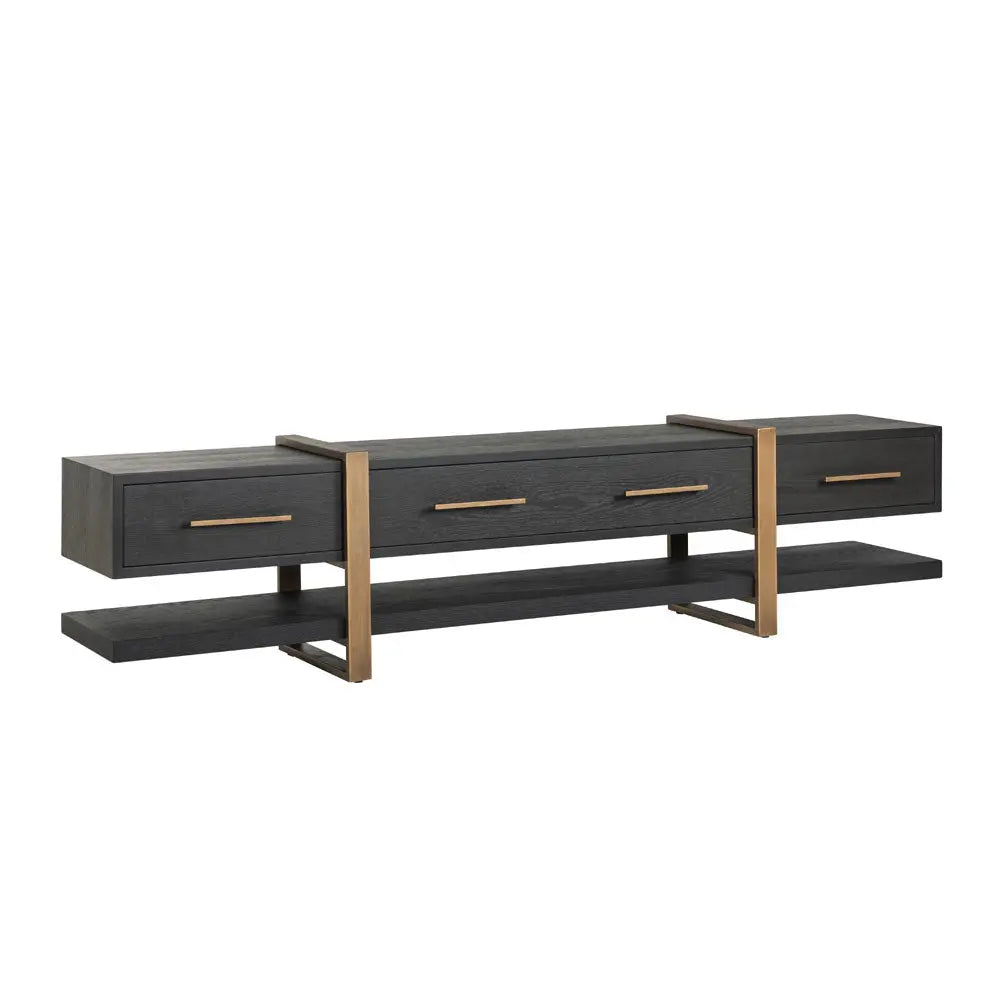 Richmond Interiors Cambon 3 Drawer Media Unit in Dark Coffee Media Unit