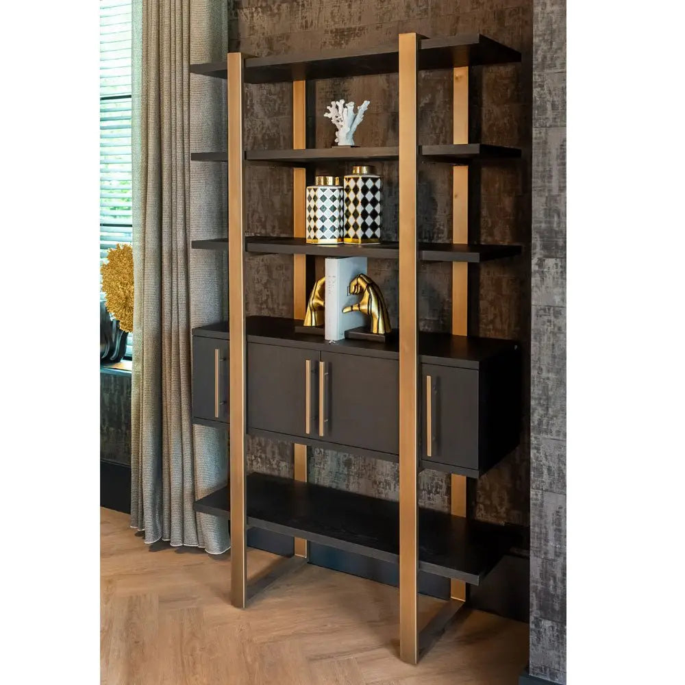 Richmond Interiors Cambon Display Unit in Dark Coffee Display Cabinet