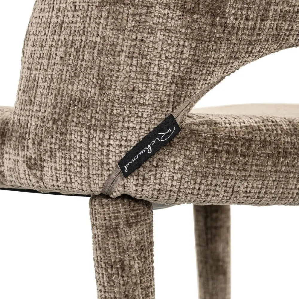 Richmond Interiors Cecilia Chair in Stone Chenille Dining Chair