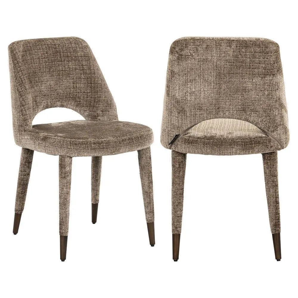 Richmond Interiors Cecilia Chair in Stone Chenille Dining Chair